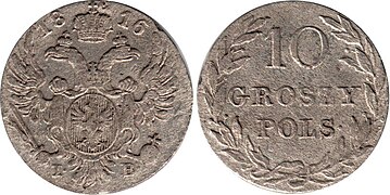 10 groszy polskich 1816