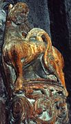 Lion on arch decoration from Borgund Stave Church