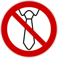 D-P027: Bedienung mit Krawatte verboten