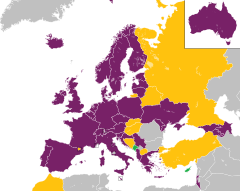 Mapa z zaznaczeniem państw uczestniczących