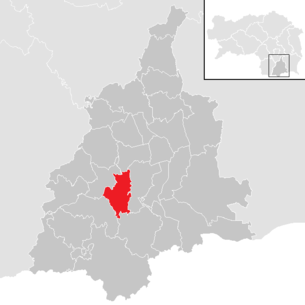 Lage der Gemeinde Heimschuh im Bezirk Leibnitz (anklickbare Karte)