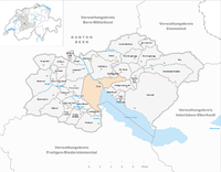 Thun şehri, Bern Kantonu ve İsviçre'de konumu