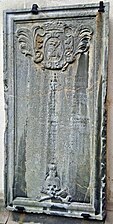 Epitaph Schultheiß Johann Conrad Fabritius († 1722), der sich hier zu Tode stürzte