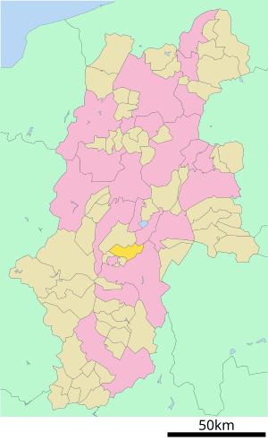 Lage Minowas in der Präfektur