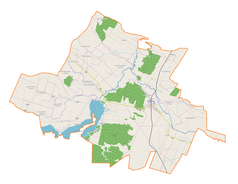 Mapa konturowa gminy Nielisz, po prawej nieco na dole znajduje się punkt z opisem „Wólka Złojecka”