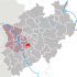 Lage der Stadt Wuppertal in Nordrhein-Westfalen