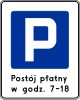 D-44 "paid parking zone or innercity paid parking zone"[5] (with details – e.g. between the hours of [...] and [...])