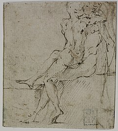 A second drawing by Parmigianino with similarities to image 10.[11] Pen, ink on paper. 1524–1527.[11]