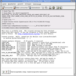 Screenshot van SpamAssassin