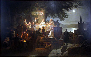 Sommernacht am Rhein (Christian Eduard Boettcher)