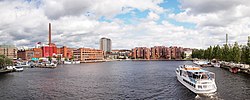 Boat on the river Tammerkoski