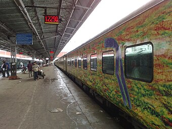 Long train at a station