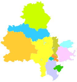 Luojiang District (light brown) in Quanzhou