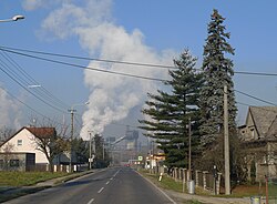 Šenov Street with Nová huť steel mill in the background