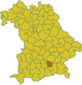 Lage des Landkreises Ebersberg in Bayern