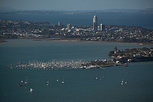 Bayswater marina with Takapuna in the background