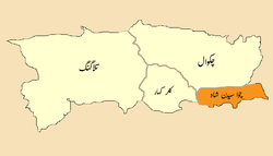 Location of Choa Saidan Shah Tehsil تحصِيل چوآسيدن شاه