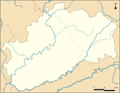 Mapa konturowa Górnej Saony, blisko centrum po prawej na dole znajduje się punkt z opisem „Chassey-lès-Montbozon”