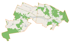 Mapa konturowa gminy Jeżowe, po lewej znajduje się punkt z opisem „Nowy Nart”