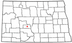 Location of Center, North Dakota