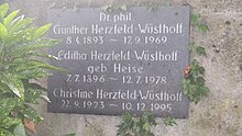 Pestfriedhof Unterreitnau Grab Herzfeld-Wüstoff