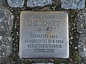 Stolperstein Emil Schmidt. Verlegt Schlüterstr. 1a in Erkrath.