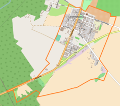 Mapa konturowa Szlichtyngowej, po prawej znajduje się punkt z opisem „Szlichtyngowa”