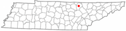 Location of Jamestown, Tennessee