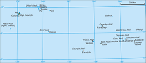 Yap (Staat) mit Sorol im Zentrum