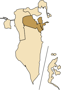 Map of Bahrain showing Central Governorate