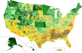 Democratic primaries results by county by percent of vote