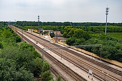 Aerial view of Gaogezhuang Railway Station, 2021