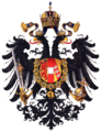 Kleines Wappen Kaisertum Österreich 1815 Der Doppeladler hält Reichsschwert und Szepter in den Fängen, im Brustschild Habsburg-Lothringen mit dem Orden vom Goldenen Vlies.