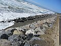 Kapiti Island coast accessible beach, wheelchair ramp, Paekakariki, Wellington, New Zealand.