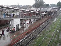 Barabanki Jn railway station inside view of platform II, III, IV & Banki town side entrance.