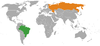 Location map for Brazil and Russia.