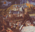 Burg Bilstein op een schilderij uit 1561