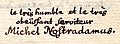 G. F. Freieslebens Unterschrift als Michel Nostradamus, 5. Februar 1760