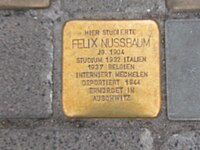 Hamburg, Hochschule für bildende Künste: Stolperstein für den ehemaligen Studenten Felix Nussbaum (1904–1940)