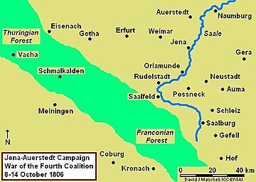 Jena-Auerstedt Campaign Map, 8–14 October 1806