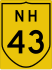 National Highway 43 marker