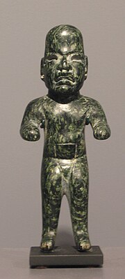Olmec figurine sculpted from serpentine