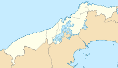 Mapa konturowa Colón, u góry nieco na prawo znajduje się punkt z opisem „Portobelo”
