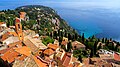 Blick von der mittelalterlichen Burg auf Roquebrune und die Halbinsel Cap Martin