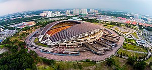 Luftbild des Shah Alam Stadium (April 2015)
