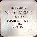 Stolperstein für Willy Marcus (Südwall 34)