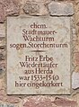 Gedenktafel für Fritz Erbe am Storchenturm in Eisenach