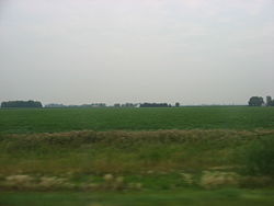 Farm fields in northeastern Washington Township