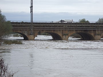 Eisenbahn- und Kanalbrücke des Canal de la Marne au Rhin über die Meurthe bei Nancy