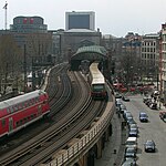 Station Hackescher Markt with RegionalExpress and S-Bahn trains, 2006